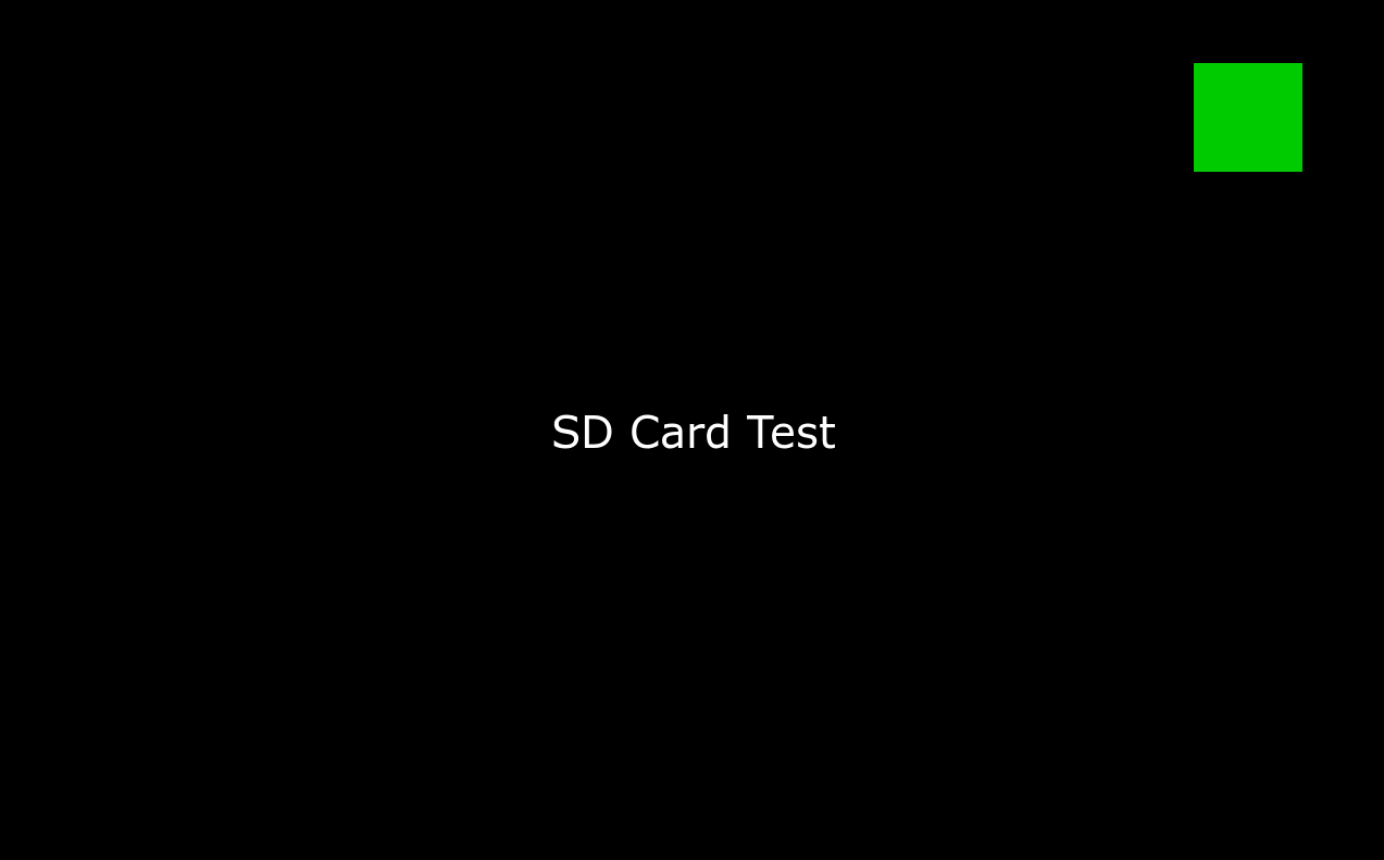 green indicator - SD card test